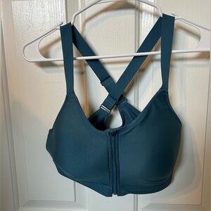Under Armour Zip Front Dark Teal Sports Bra Size XL